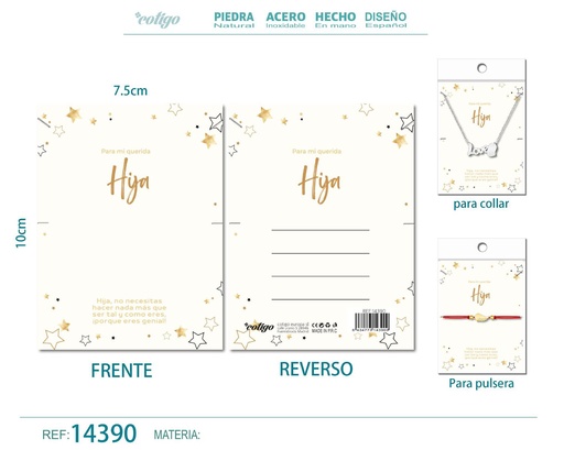 [14390] Tarjeta de felicitación para Hija - Tarjeta para joyas de regalo