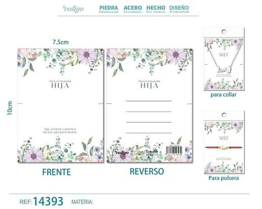 [14393] Tarjeta de felicitación para Hija - Tarjeta para joyas de regalo