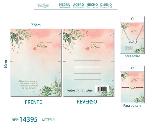 [14395] Tarjeta de felicitación para Hija - Tarjeta para joyas de regalo