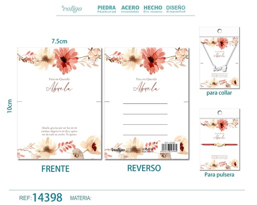 [14398] Tarjeta de felicitación para Abuela - Tarjeta para joyas de regalo