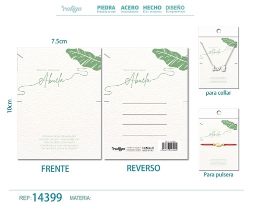 [14399] Tarjeta de felicitación para Abuela - Tarjeta para joyas de regalo