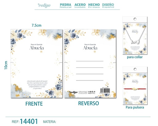 [14401] Tarjeta de felicitación para Abuela - Tarjeta para joyas de regalo