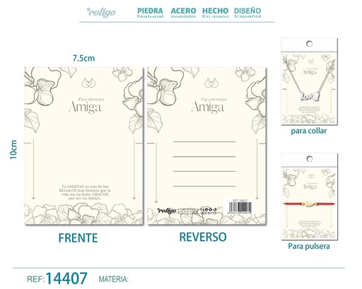 [14407] Tarjeta de felicitación para Amiga - Tarjeta para joyas de regalo