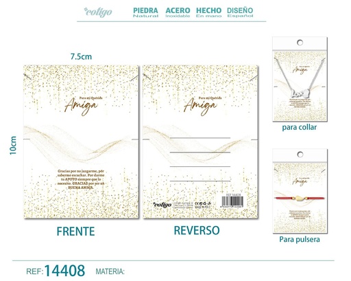 [14408] Tarjeta de felicitación para Amiga - Tarjeta para joyas de regalo
