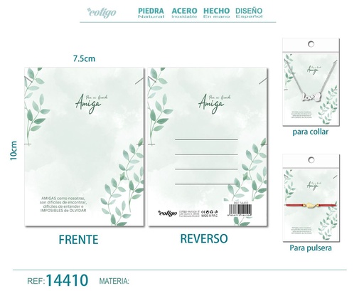 [14410] Tarjeta de felicitación para Amiga - Tarjeta para joyas de regalo