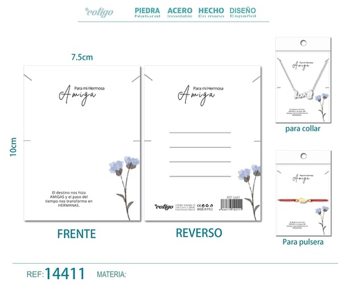 [14411] Tarjeta de felicitación para Amiga - Tarjeta para joyas de regalo