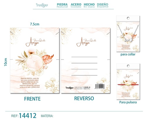 [14412] Tarjeta de felicitación para Amiga - Tarjeta para joyas de regalo