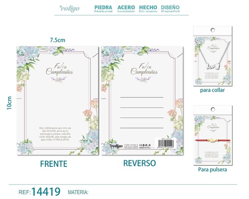 [14419] Tarjeta de felicitación para Cumpleaños - Tarjeta para joyas de regalo