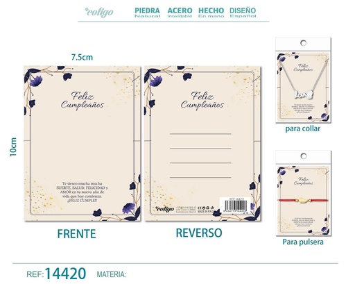 [14420] Tarjeta de felicitación para Cumpleaños - Tarjeta para joyas de regalo