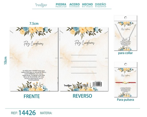[14426] Tarjeta de felicitación para Cumpleaños - Tarjeta para joyas de regalo