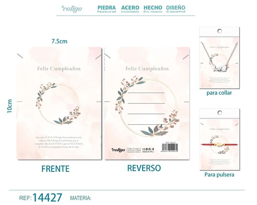 [14427] Tarjeta de felicitación para Cumpleaños - Tarjeta para joyas de regalo