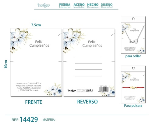 [14429] Tarjeta de felicitación para Cumpleaños - Tarjeta para joyas de regalo