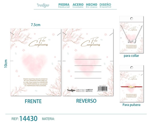 [14430] Tarjeta de felicitación para Cumpleaños - Tarjeta para joyas de regalo