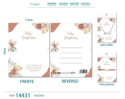 [14431] Tarjeta de felicitación para Cumpleaños - Tarjeta para joyas de regalo