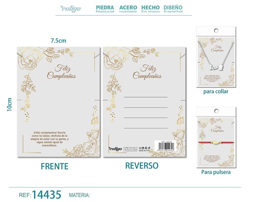 [14435] Tarjeta de felicitación para Cumpleaños - Tarjeta para joyas de regalo