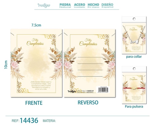 [14436] Tarjeta de felicitación para Cumpleaños - Tarjeta para joyas de regalo