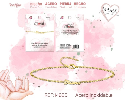 [14685] Pulsera para mamá color dorado - Joyas para regalos especiales