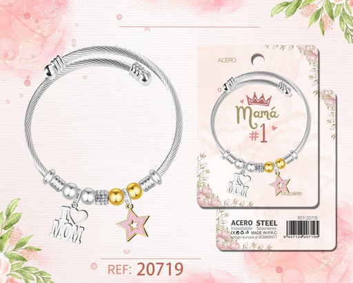 [20719] Brazalete de acero para mamá - Regalos y joyería