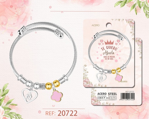 [20722] Brazalete de acero para abuela - Joyería y accesorios