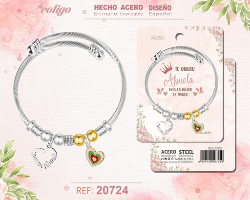 [20724] Brazalete de acero para abuela - Joyería y regalos