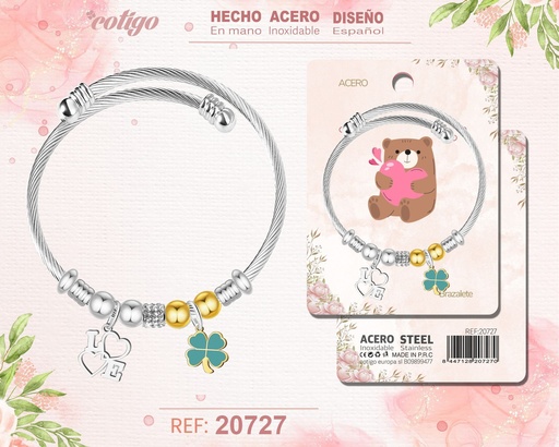 [20727] Brazalete de acero para amor - Joyería romántica y regalos para parejas