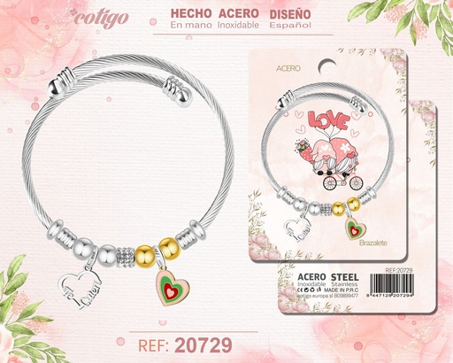 [20729] Brazalete de acero para amor - Joyería romántica y regalos para parejas