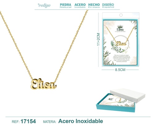 [17154] Collar de acero dorado con nombre Elisa - Joyas personalizadas