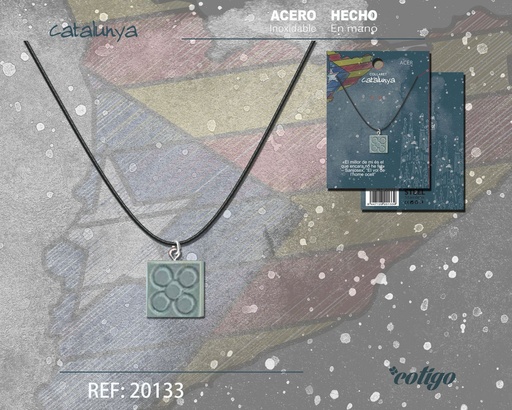 [20133] Colgante flor de Barcelona con cordón y acero - Joyería regional