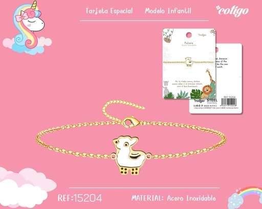 [15204] Pulsera para niña de acero color dorado - Joyería infantil
