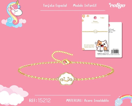 [15212] Pulsera para niña de acero color dorado - Joyería infantil