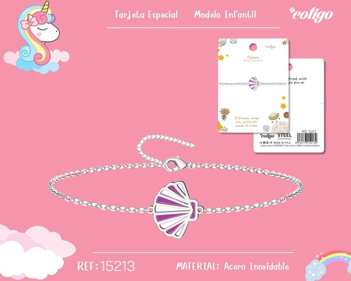 [15213] Pulsera para niña de acero color plateado - Joyería infantil