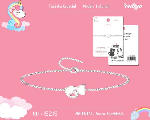 [15215] Pulsera para niña de acero color plateado - Joyería infantil