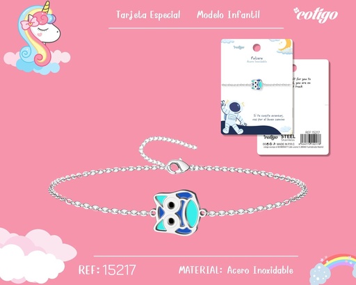 [15217] Pulsera para niña de acero color plateado - Joyería infantil