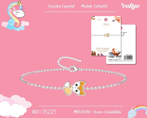 [15221] Pulsera para niña de acero color plateado - Joyería infantil