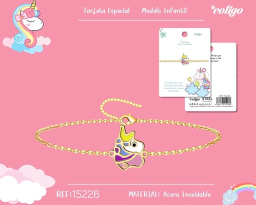 [15226] Pulsera para niña de acero color dorado - Joyería infantil