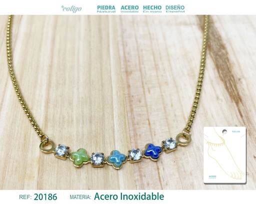 [20186] Tobillera de acero color dorado - Joyería de tobillo