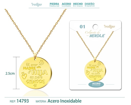 [14793] Colgante con Mensaje de Acero Inoxidable - Accesorios de joyería significativa