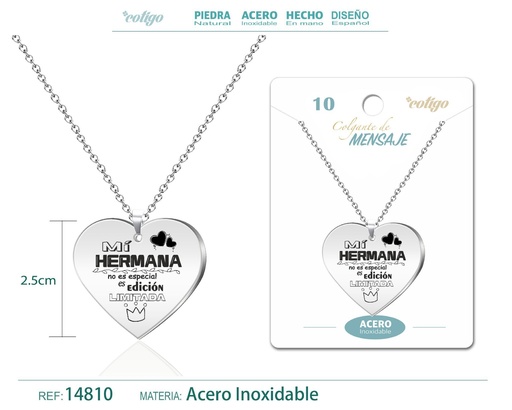 [14810] Colgante de acero inoxidable con mensaje personalizado - Accesorios de joyería