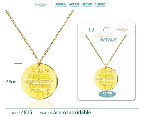 [14815] Colgante de acero inoxidable con mensaje personalizado - Accesorios de joyería