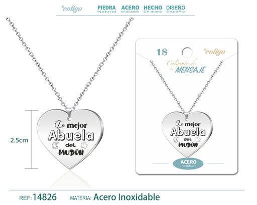 [14826] Colgante de acero inoxidable con mensaje personalizado - Accesorios de joyería
