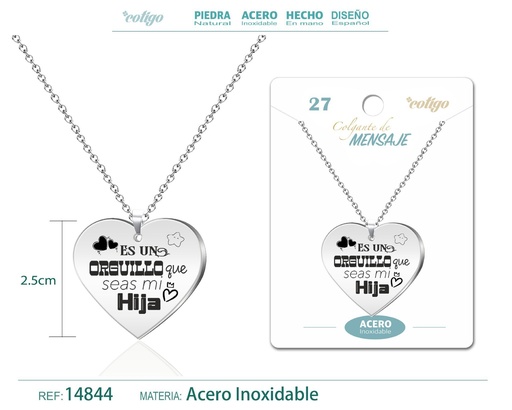 [14844] Colgante de acero inoxidable con mensaje personalizado - Accesorios de joyería