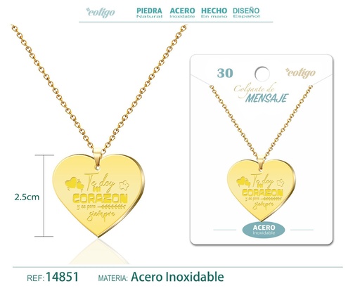 [14851] Colgante de acero inoxidable con mensaje personalizado - Accesorios de joyería