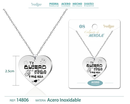 [14806] Colgante con mensaje de acero inoxidable - Joyería y accesorios personalizados