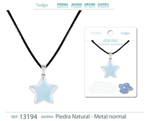 [13194] Colgante estrella de piedra ópalo - Joyería de piedras naturales 