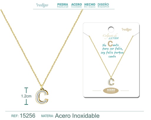 [15256] Collar con letra C color dorado - Joyería, collares y accesorios