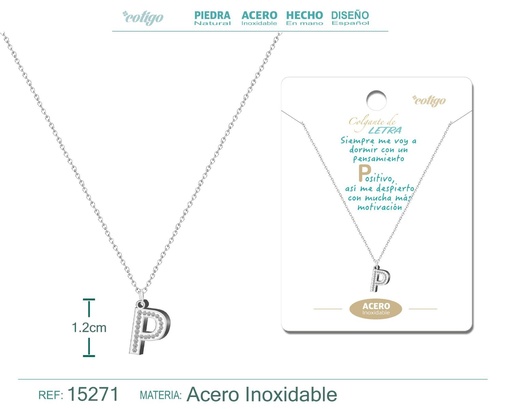 [15271] Collar con letra N en color dorado - Joyería personalizada