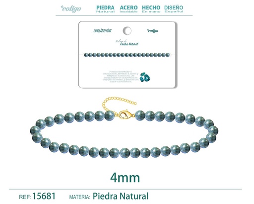[15681] Pulsera de lapislázuli fénix de 4 mm - Joyería de moda y pulseras