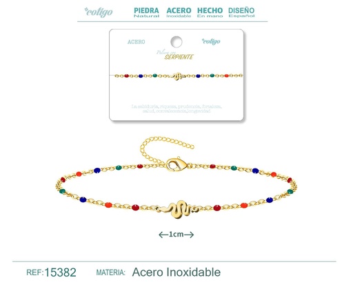 [15382] Pulsera de acero multicolor con serpiente - Accesorios de joyería