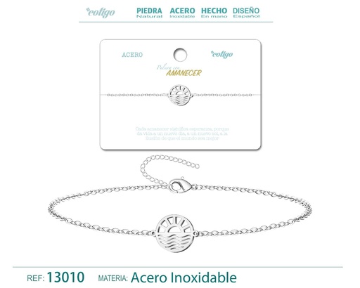 [13010] Pulsera Amanecer de Acero Plateado - Accesorios de joyería y pulseras