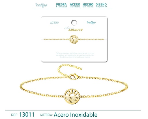[13011] Pulsera Amanecer de Acero Dorado - Accesorios de joyería y pulseras